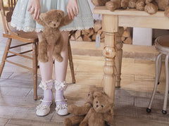 Lolita Short-Sleeve Collar Bow Accent Mini A-Line Dress