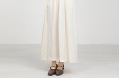 Long-Sleeve Off Shoulder Plain Maxi A-Line Dress