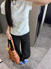 High Waist Plain Wide Leg Dress Pants