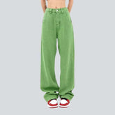 Light green women's denim pants