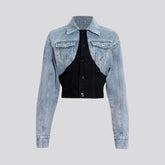 Light-wash slim women's jean jacket