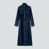 Medium-wash jean coat for ladies