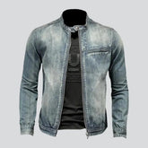 Medium wash sanded denim jacket