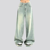 Mid-waist baggy jeans for ladies