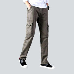 Mid-waist color denim pants for men