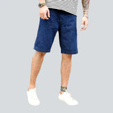 Mid-waist denim shorts for men