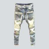 Mid-waist men's reworked jeans