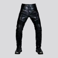 Mid-waist wax moto jeans for men