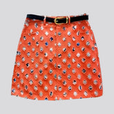 Mini ripped denim skort for women