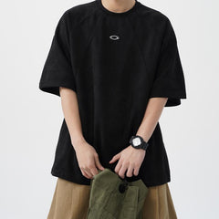 pound Embroidered Collar Washed Distressed t-Shirt