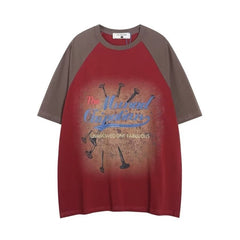 Spray Dyed Gradient Loose Short Sleeve T-shirt