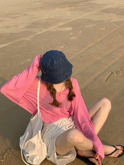 Thin Ice Silk See-Through Top T-Shirt