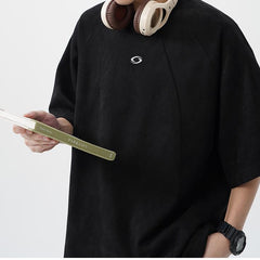 pound Embroidered Collar Washed Distressed t-Shirt