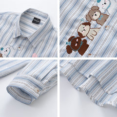 A Loose Casual Shirt With Gog Embroidery