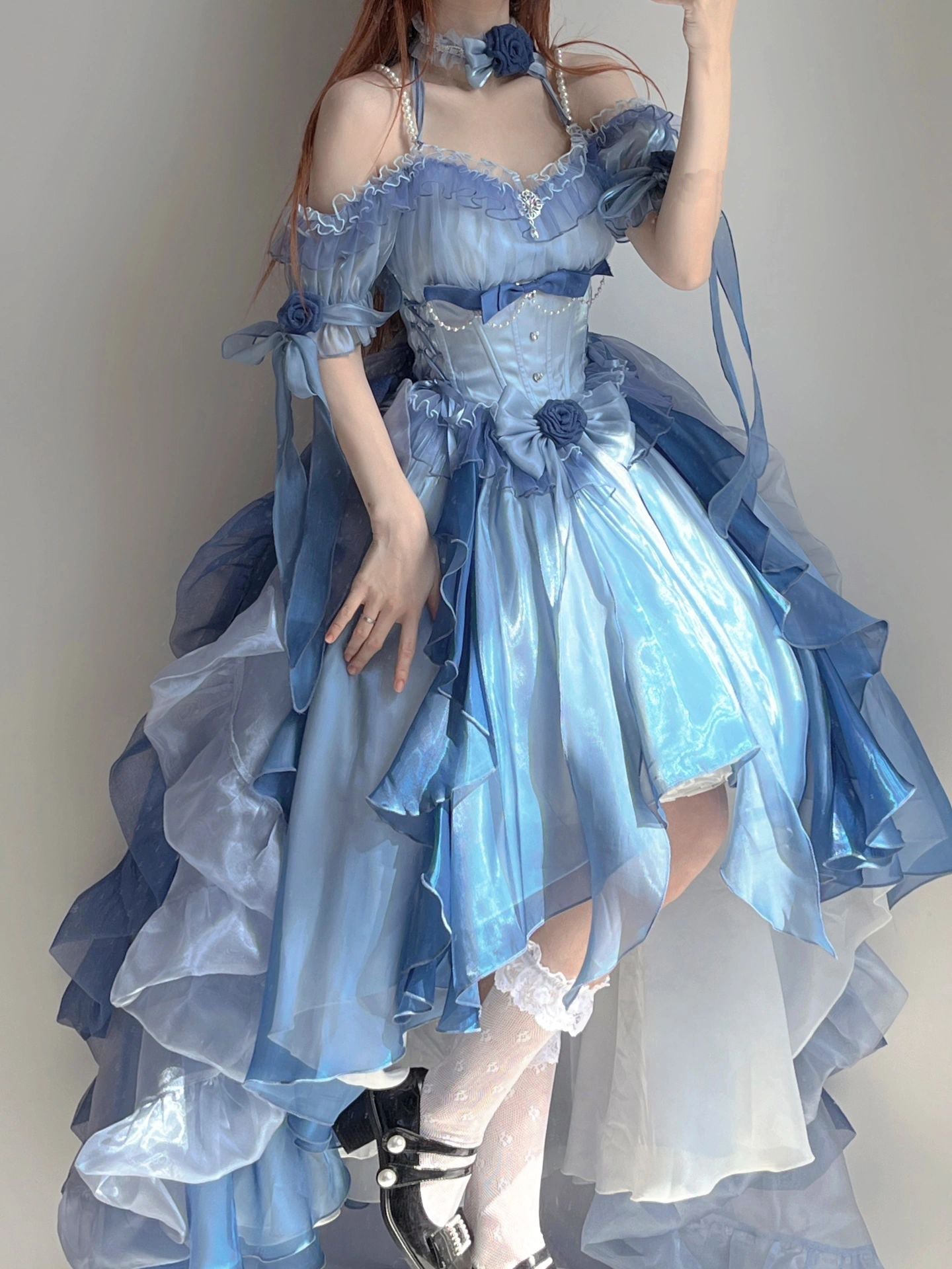 Kawaii Sea Blue Jellyfish Lovely Lolita Dress ON821 – Clioce