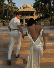 Satin Floral Slit Midi Dress