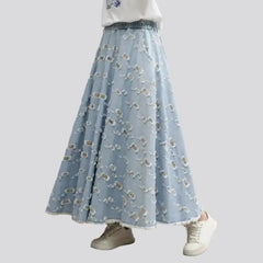 Fit-and-flare denim skirt for ladies