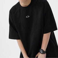 pound Embroidered Collar Washed Distressed t-Shirt