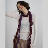 Retro Irregular Tassel Braided Thin Scarf