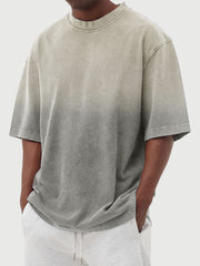 Washed Gradient Short-Sleeved T-Shirt