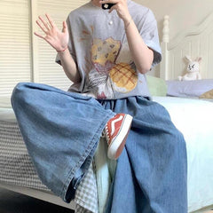 Printed Loose Round Neck Short Sleeve Top