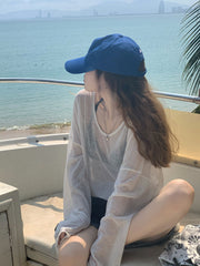 Thin Ice Silk See-Through Top T-Shirt