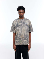 Personalized Leaf 3D Print Cotton Short Sleeves