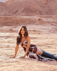 Tie-dye Suspender Sleeveless Midi Dress