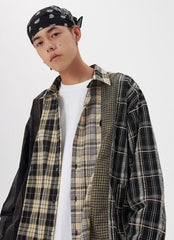 COOSRETRO Spliced Patchwork Flannel