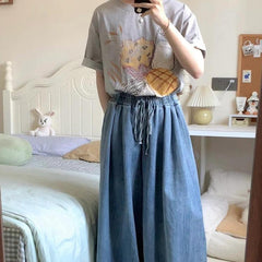 Printed Loose Round Neck Short Sleeve Top