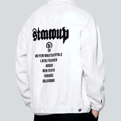 Painted back-print denim jacket