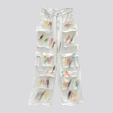 Painted white jeans for women