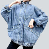 Patchwork y2k denim jacket for women