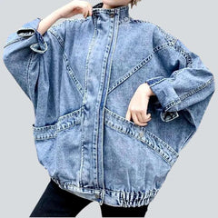 Patchwork y2k denim jacket for women