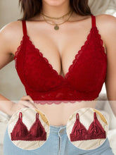 Plus Size Women Lace Wireless Bra