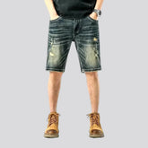 Ripped fashion men's jean shorts