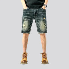 Ripped fashion men's jean shorts