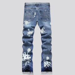 Skinny men's raw-hem jeans