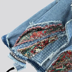 Embroidered jeans jacket for ladies