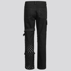 Straight zipper-button jeans for men