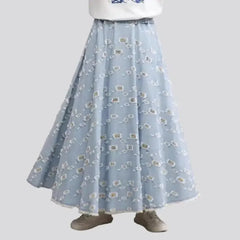 Fit-and-flare denim skirt for ladies