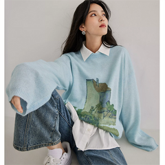 Van Gogh cottage inspired sweater