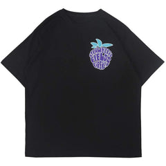 Printed Strawberry Rounded Collar Soft Cotton Tee