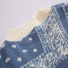 Embroidered Vintage Pattern Buttons Closure Cardigan Sweater