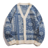 Embroidered Vintage Pattern Buttons Closure Cardigan Sweater