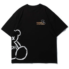 Printed Shaded Pooh Rounded Collar Soft Cotton Tee