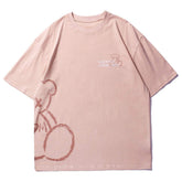 Printed Shaded Pooh Rounded Collar Soft Cotton Tee