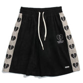 Broken Heart Embroidery Hip-Hop Shorts