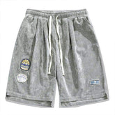 Retro Badge Vintage Police Corduroy Shorts