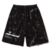 Ink Letter Printed Saturn Sports Soft Cotton Shorts